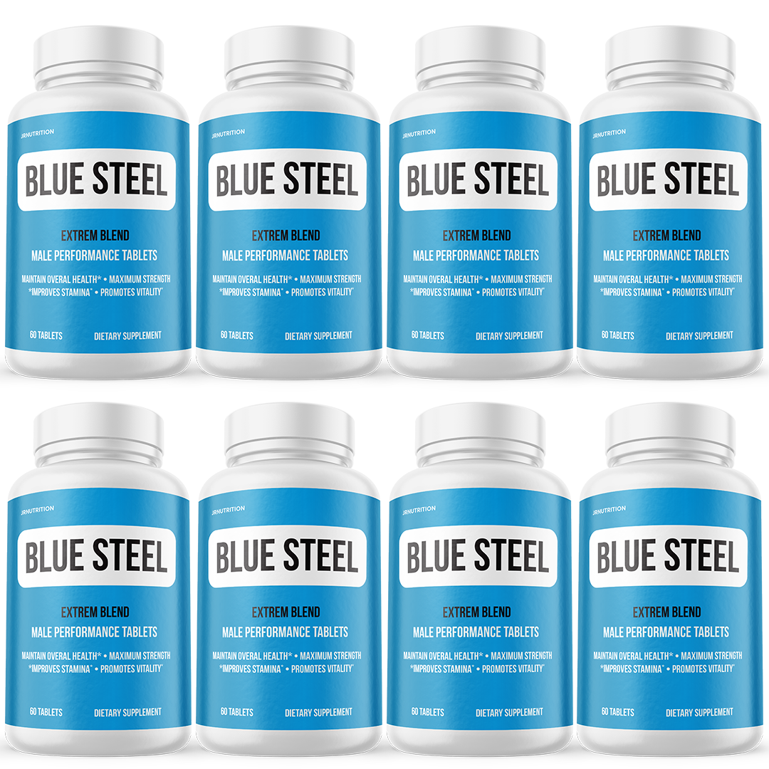 Blue Steel Male Health Tablets for Advanced Performance and T-level- 8 Bottles